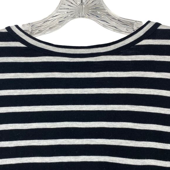 J. CREW S Black & Cream Stripe Double Zipper Dress Small Preppy Academia - Picture 5 of 8